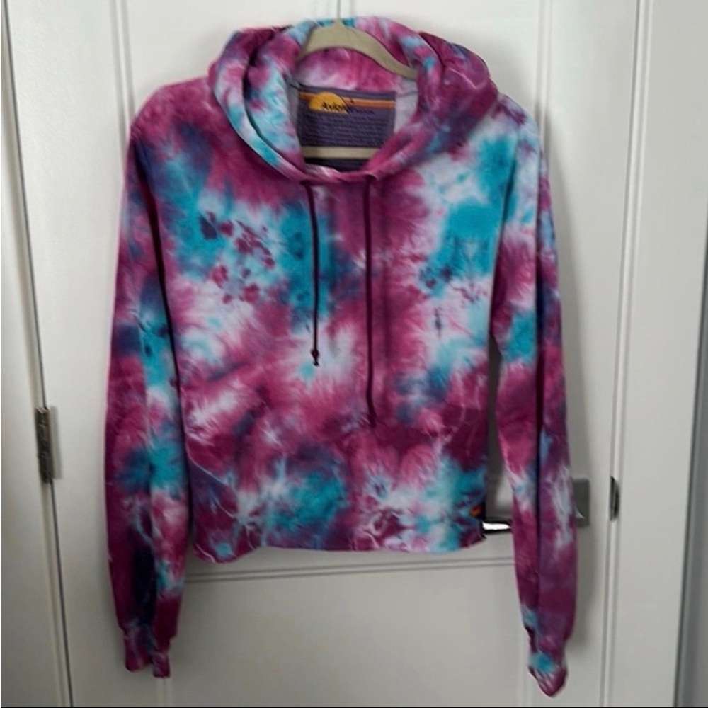 Aviator Nation Multicolor Tie-Dye Cowl Neck Sweater
